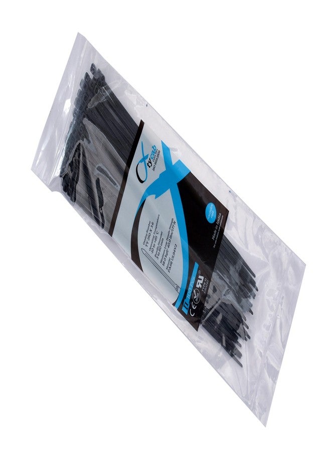 Tycab Nylon Cable Ties 250 mm, 10 Inch, Pack of 100, Black - Image 1